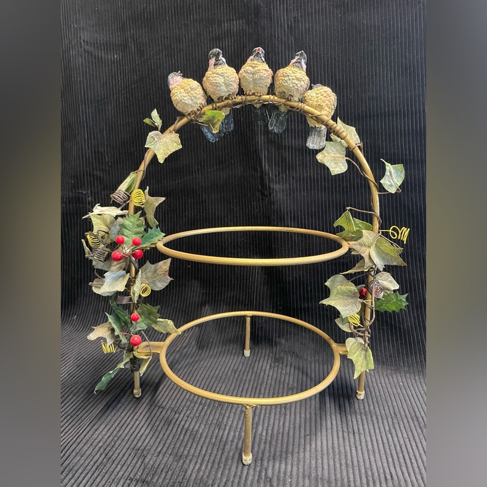 Gold Christmas Holiday Plate Stand